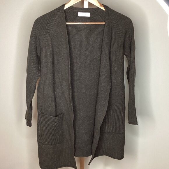 Oak + Fort Sz S Dark Green Open Cardigan - Picture 2 of 6